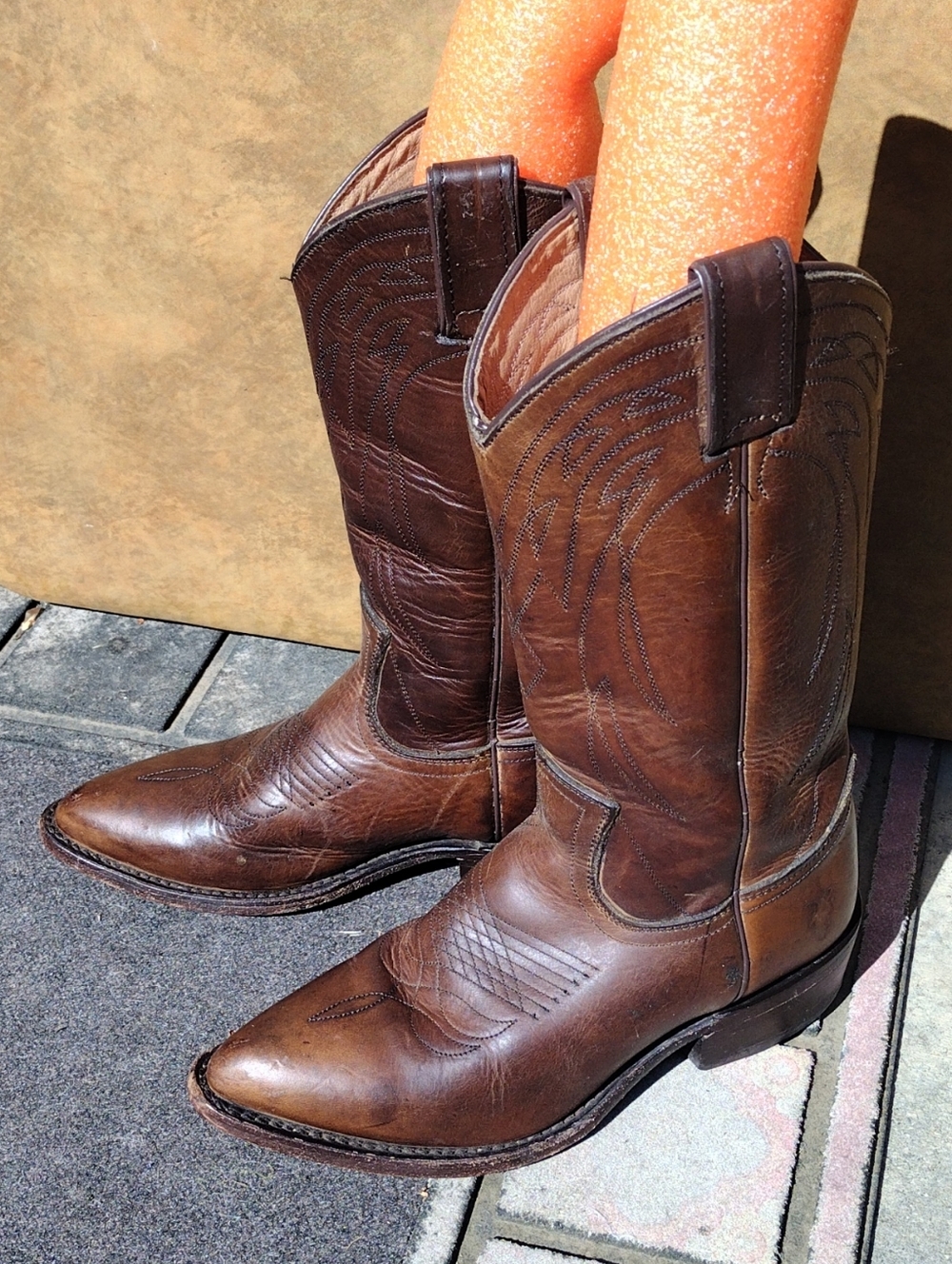 FRYE 77700 Women's Size 6.5. Cowboy BILLY Boots 11.5" Tall. Brown Leather